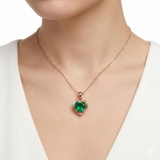 minimalist gold jewelry, delicate 18k gold necklace, 1.5cm heart pendant, romantic gold jewelry gift, OVJ jewels pendant online.