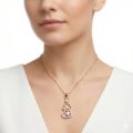 Romantic 18K Gold Twin Heart Diamond Pendant