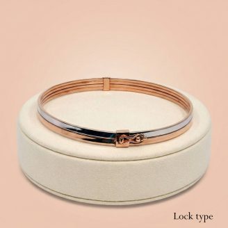 18k Dual-Tone Gold Men’s Minimalist Bracelet with Lock