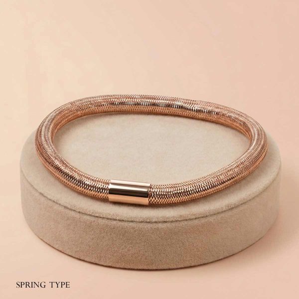 18k gold bracelet, minimalist gold jewelry, flexible gold bangle, spring type bracelet,