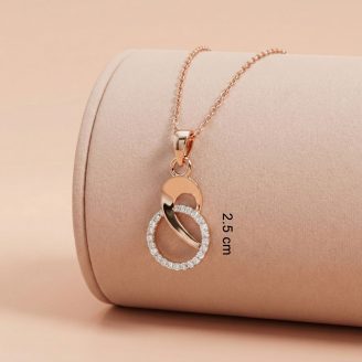 minimalist 18k gold daily wear pendant, infinity swirl diamond pendant, lightweight gold necklace for women