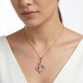 diamond rhombus pendant, modern gold jewelry, daily wear pendant for women, 3cm gold pendant, floral cutout gold pendant.