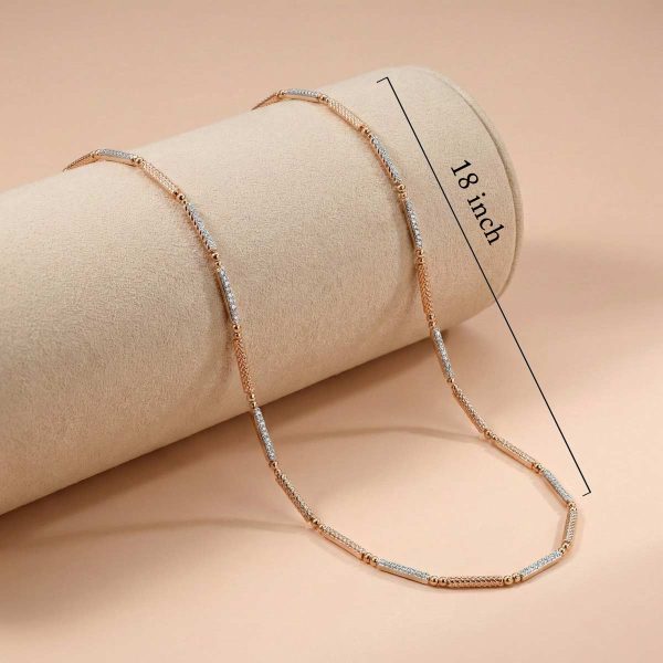 18k gold chain, minimalist jewelry, rose gold link chain, 18 inch gold chain, daily wear gold jewelry, modern gold chain design, OVJ Jewels, luxury minimalist necklace, dual tone gold chain, lightweight gold chain.