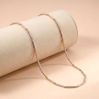 18K Rose Gold Minimalist Cylindrical Link Men Chain