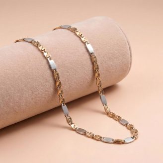 18k Two-Tone Gold Minimalist Men's Chain