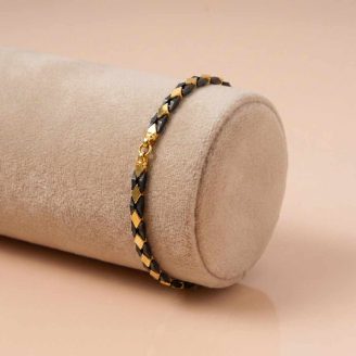 18k gold bracelet minimalist gold bracelet black and gold bracelet geometric link bracelet 10 inch gold bracelet men's 18k gold bracelet large gold bracelet