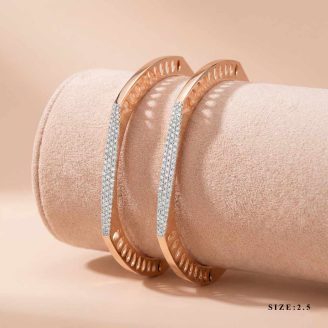 18k Gold Geometric Diamond Bangles