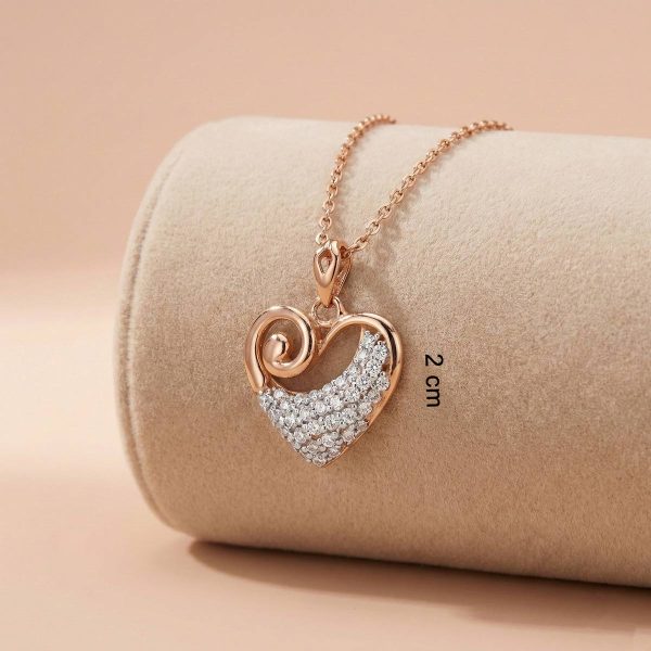 18K Rose Gold Everyday Wear Heart Pendant (2cm) | OVJ Jewels