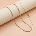 18k gold chain, minimalist gold necklace, two-tone jewelry, gold bead chain, 17 inch gold chain, daily wear gold jewelry, modern gold necklace designs, OVJ