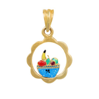 Gold fruit tray kids pendant