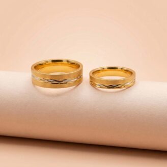 Eternal Duo 22k Dual-tone Gold Minimalist Couple Rings