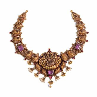 Exquisite 916 Antique Gold Bridal Necklace