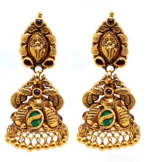 Antique Gold Jhumka Earrings