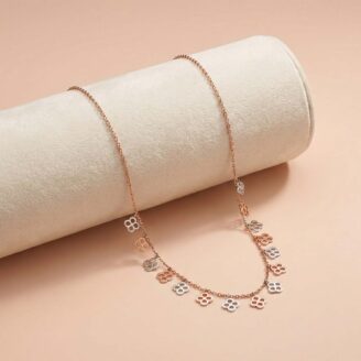 18k Rose Gold Interlocking Heart chain with Mother of Pearl