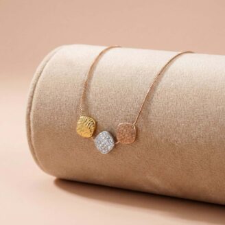 18k Gold Tri-Tone Geometric Minimalist Pendant chain