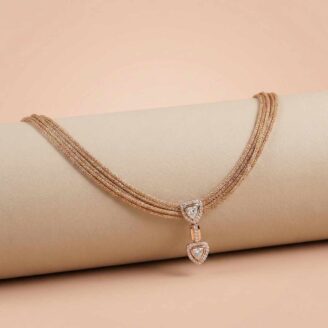18K Gold Multi-Chain Heart Necklace
