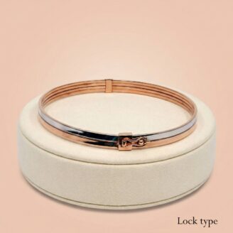 18k Dual-Tone Gold Men’s Minimalist Bracelet with Lock