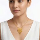 22k gold pendant, gold pendant design, traditional gold pendant, antique gold pendant, floral gold pendant, south indian pendant, bridal gold pendant, womens gold jewellery, fancy gold pendant, ethnic gold pendant, handmade gold pendant, designer gold pendant, gold chain pendant, OVJ Jewels,