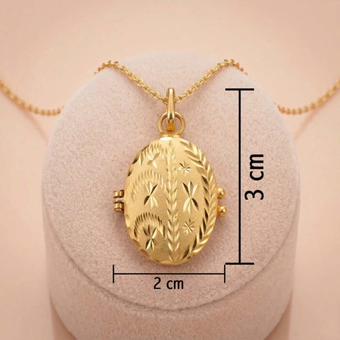 101-101138018-c 22k gold pendant, gold oval locket, oval pendant design, ladies gold pendant, 22 carat gold jewelry, traditional gold locket, floral gold pendant, designer gold pendant, engraved gold locket, gold necklace pendant, women's gold pendant, antique style gold pendant, oval locket pendant, gold jewelry online, ovj jewels, premium gold pendant
