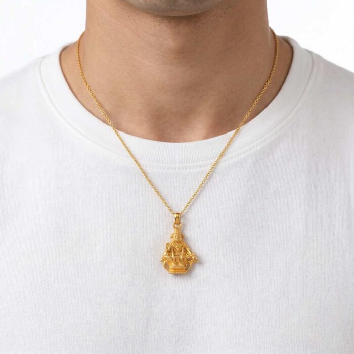 22k gold ayyappan pendant, lord ayyappa pendant gold, ayyappan swamy pendant, gold god pendant, sabarimala ayyappa pendant, traditional gold pendant, temple jewelry pendant, devotional gold jewelry, mens gold pendant, womens gold pendant, pure gold ayyappa pendant, 2