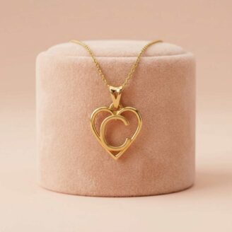 22k gold pendant, gold letter c pendant, heart initial pendant, alphabet gold pendant, personalized gold pendant, women gold pendant design, trendy gold pendant, elegant gold jewelry, gold heart pendant, initial necklace pendant, lightweight gold pendant, daily wear gold jewelry,