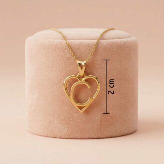 101-101178031-c 22k gold pendant, gold letter c pendant, heart initial pendant, alphabet gold pendant, personalized gold pendant, women gold pendant design, trendy gold pendant, elegant gold jewelry, gold heart pendant, initial necklace pendant, lightweight gold pendant, daily wear gold jewelry,