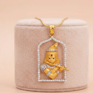 22k gold krishna pendant, baby krishna gold pendant, flute krishna pendant, gold pendant for women, traditional gold pendant, stone gold pendant, krishna dollar design, lord krishna pendant, gold pendant online, 22k pendant design, stylish gold pendant, devotional jewelry, ovjjewels gold pendant