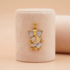 22k gold ganesha pendant, gold vinayagar pendant, lord ganesha pendant design, gold pendant for women, trendy ganpati pendant, cz gold pendant, traditional gold pendant, ovjjewels gold pendant, divine jewelry, gold pendant online india, stone ganesha pendant,