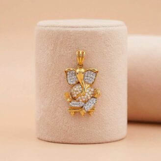 22k gold ganesha pendant, gold vinayagar pendant, lord ganesha pendant design, gold pendant for women, trendy ganpati pendant, cz gold pendant, traditional gold pendant, ovjjewels gold pendant, divine jewelry, gold pendant online india, stone ganesha pendant,