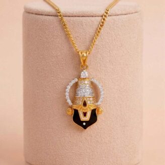 22k gold pendant, balaji gold pendant, tirupati balaji pendant, lord venkateswara pendant, temple jewelry pendant, cz stone gold pendant, traditional gold pendant, gold dollar design, designer gold pendant, women gold pendant, mens devotional pendant, south indian gold jewelry, ovjjewels,