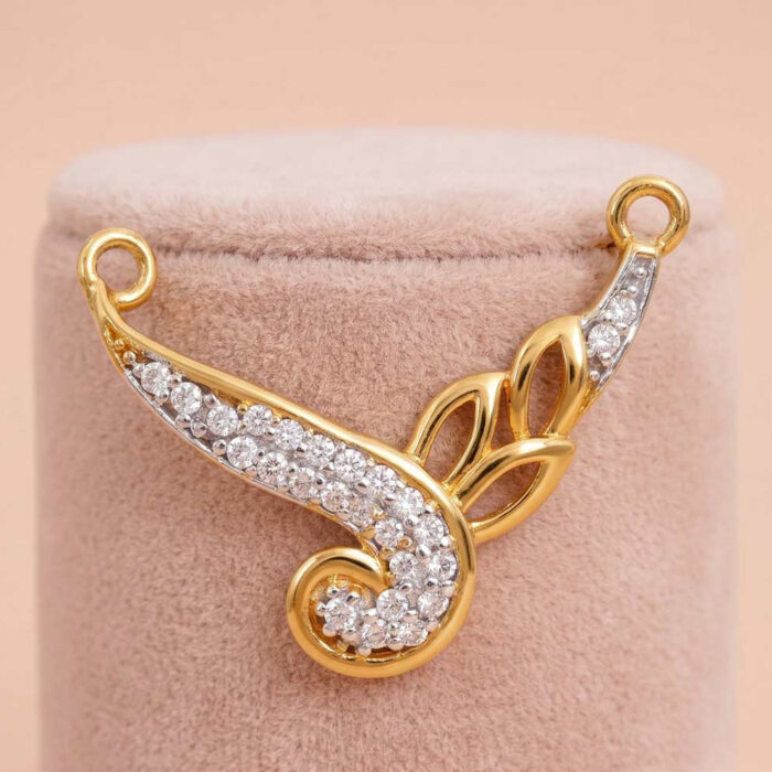 101-101711 22k gold pendant, gold pendant design, ladies gold pendant, cz gold pendant, floral gold pendant, stone pendant design, trendy gold pendant, lightweight gold pendant, designer gold pendant, modern gold jewelry, womens gold pendant, daily wear pendant, fancy gold pendant, ovjjewels pendant