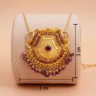 22k gold pendant, ruby gold pendant, traditional gold pendant, antique gold pendant, south indian pendant, bridal gold pendant, handmade gold jewelry, temple jewelry pendant, gold pendant for women, ruby bead pendant, elegant gold pendant, festive jewelry, designer gold pendant, ovjjewels,