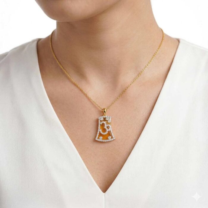 101-213739-b 22k gold swastik pendant, swastik gold pendant, religious gold pendant, designer swastik pendant, gold pendant for women, stylish gold pendant, traditional gold jewellery, cz gold pendant, luxury gold pendant, spiritual pendant, swastik locket gold,