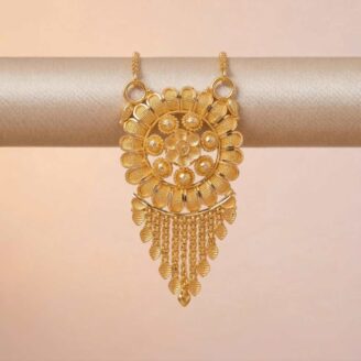 22k gold pendant, gold floral pendant, flower gold pendant, tassel gold pendant, ladies gold pendant design, traditional gold pendant, designer gold pendant, lightweight gold pendant, south indian gold jewellery, floral charm pendant, gold pendant for women, handmade gold pendant, fancy gold pendant, wedding jewellery pendant, hallmarked gold pendant, elegant gold pendant,