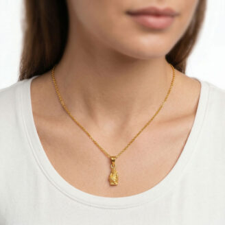 101-23H5904-b 22k gold pendant, sai baba gold pendant, gold pendant design, lightweight gold pendant, small gold pendant, traditional gold pendant, daily wear pendant