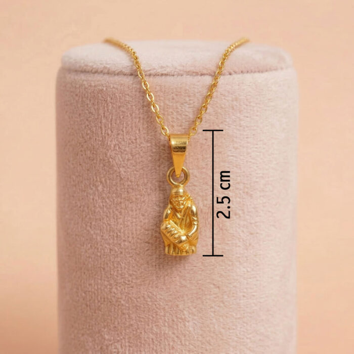 101-23H5904-c 22k gold pendant, sai baba gold pendant, gold pendant design, lightweight gold pendant, small gold pendant, traditional gold pendant, daily wear pendant