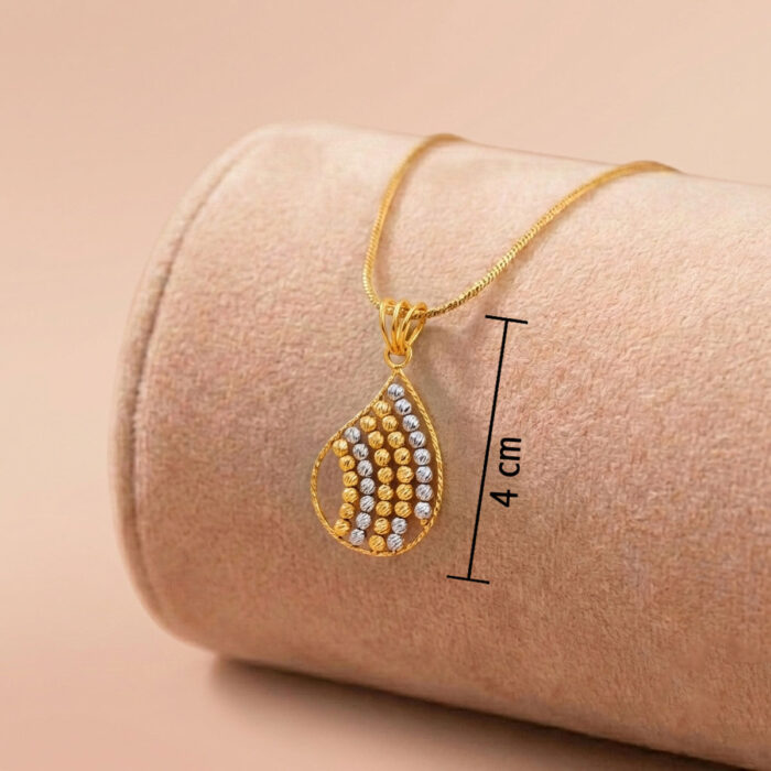 101-24A2105-C 22k gold pendant, gold pendant design, ladies gold pendant, two tone gold pendant, drop pendant gold, teardrop gold pendant, lightweight gold pendant, fancy gold pendant, daily wear pendant, designer gold pendant, gold jewellery online, traditional gold pendant, modern gold pendant, women gold pendant, hallmark gold pendant,