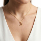 22k gold pendant, crescent moon pendant, moon gold pendant, ladies gold pendant, lightweight gold pendant, minimalist gold pendant, gold moon necklace, 22k gold jewelry, daily wear gold pendant, trendy gold pendant, gold pendant for women, stylish gold pendant,