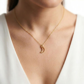 101-24E4000-B 22k gold pendant, crescent moon pendant, moon gold pendant, ladies gold pendant, lightweight gold pendant, minimalist gold pendant, gold moon necklace, 22k gold jewelry, daily wear gold pendant, trendy gold pendant, gold pendant for women, stylish gold pendant,