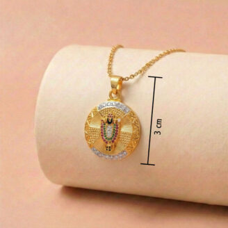 101-24G1052-C 22k gold balaji pendant, 916 gold tirupati pendant, lord venkateswara pendant, gold dollar pendant, balaji gold pendant design, traditional gold pendant, south indian gold jewelry, religious gold pendant, tirupati balaji dollar, gold pendant for women, temple jewelry pendant,