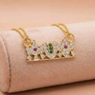 22k gold perumal pendant, gold namam pendant, thirunamam pendant, vishnu namam gold pendant, vaishnav pendant gold, perumal symbol pendant, temple jewelry pendant, traditional gold pendant, religious gold pendant, stone gold pendant, south indian gold pendant