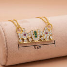 22k gold perumal pendant, gold namam pendant, thirunamam pendant, vishnu namam gold pendant, vaishnav pendant gold, perumal symbol pendant, temple jewelry pendant, traditional gold pendant, religious gold pendant, stone gold pendant, south indian gold pendant