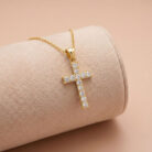 22k gold cross pendant, gold christian pendant, cross pendant gold design, stone cross pendant, religious gold pendant, jesus cross pendant, gold pendant for men, gold pendant for women, christian jewelry india, 22k gold jewelry online,