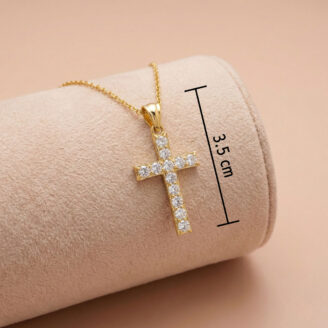 101-24G1214-C 22k gold cross pendant, gold christian pendant, cross pendant gold design, stone cross pendant, religious gold pendant, jesus cross pendant, gold pendant for men, gold pendant for women, christian jewelry india, 22k gold jewelry online,