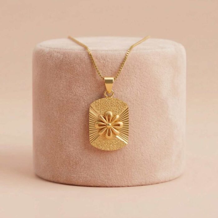 101-24H2617 2k gold pendant, floral gold pendant, ladies gold pendant design, trendy gold pendant, lightweight gold pendant, rectangle pendant design, flower pendant gold, daily wear gold jewellery, stylish gold pendant for women, hallmark gold pendant, indian gold pendant design, modern gold pendant, traditional pendant design, elegant gold jewellery, ovjjewels, gold pendant online, women pendant collectio