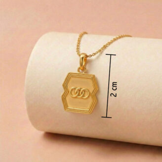 101-24H2620-C 22k gold pendant, gold pendant design, geometric gold pendant, designer gold pendant, modern gold pendant, ladies gold pendant, lightweight gold pendant, stylish gold pendant, gold jewelry online, trendy gold pendant, interlocking link pendant, pure gold pendant, women gold pendant, fashion gold pendant, premium gold jewelry, ovjjewels, ovj jewels, 22k pendant