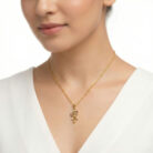 22k gold pendant, floral gold pendant, flower pendant gold, designer gold pendant, stone pendant design, ladies gold pendant, gold pendant for women, ruby stone pendant, cz stone pendant, elegant gold jewelry, lightweight gold pendant, luxury gold pendant, trendy pendant design,