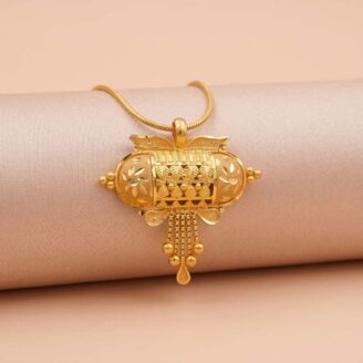 22K Traditional Gold Pendant with Antique Bead Drop Design for Women