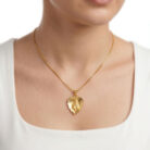 22k gold pendant, gold lakshmi pendant, lakshmi dollar pendant, leaf gold pendant, traditional gold pendant, temple jewellery pendant, south indian gold pendant, womens gold pendant, lightweight gold pendant, designer gold pendant, ovjjewels, 22k pendant design
