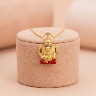 22k gold ganesha pendant, gold vinayagar pendant, lord ganesha gold pendant, traditional gold pendant design, ganpati pendant gold, 22k gold dollar design, gold pendant for men, gold pendant for women, temple jewellery pendant, antique ganesha pendant, ruby finish gold pendant,